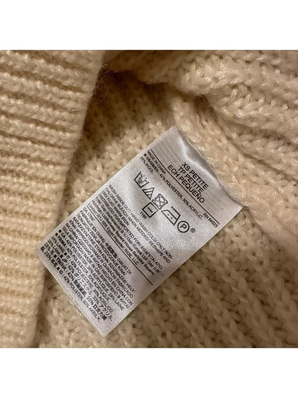 Banana Republic Cream Italian Yarn Knit Sweater XS - Image 4