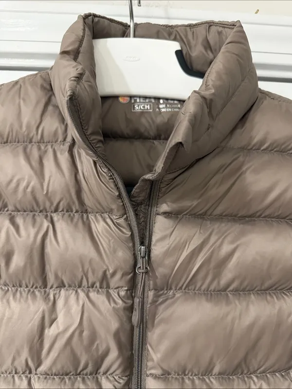 Heatkeep Women's Light Brown Taupe Insulated Puffer Vest Zip Front Small - Image 2