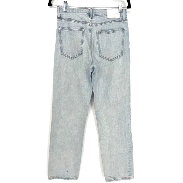 Aritzia Denim Forum The Arlo High Rise Straight Jeans Size 29 Light Wash GUC - Image 6