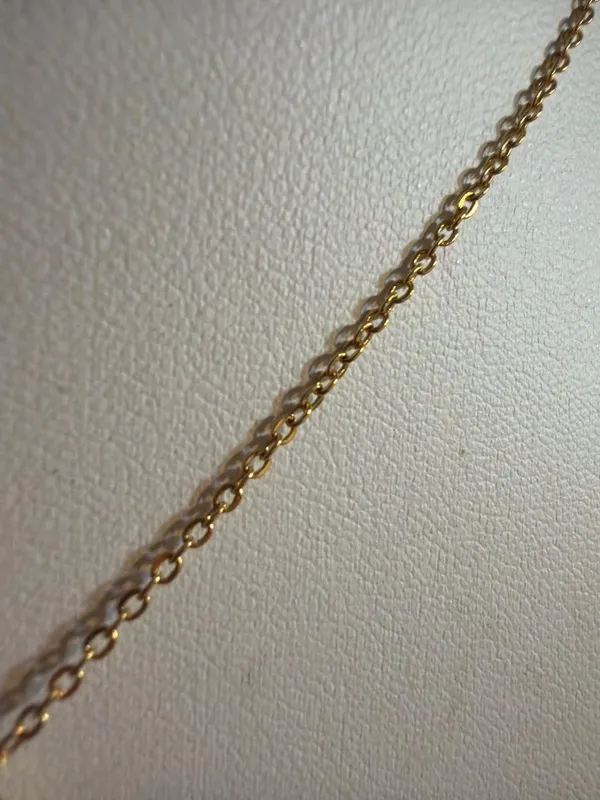 Gold Tone Heart Cross Pendant Necklace Clear Rhinestones Dangle Dainty 18" NWOT - Image 3
