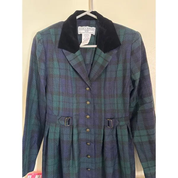 VTG NWT Jessica Howard Plaid Tartan Riding Dress Dark Academia Cottagecore 6P - Image 4
