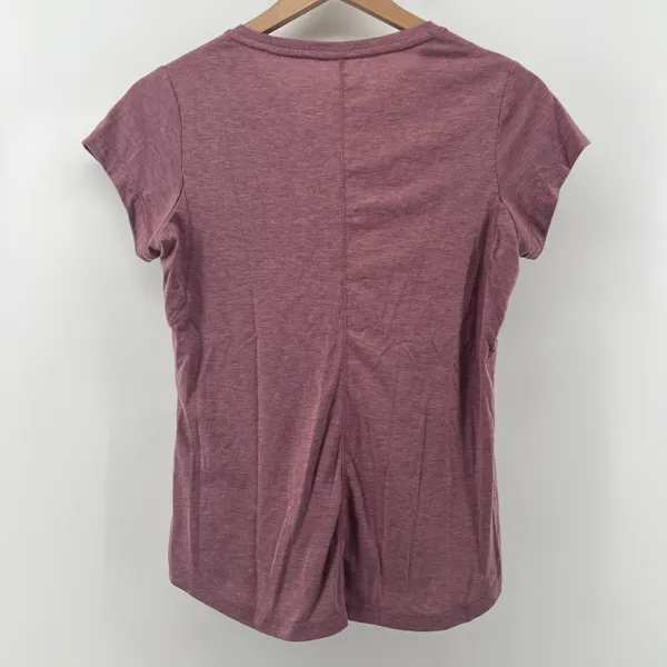 Asics Women S Heathered Mauve Crewneck Short Sleeve T-Shirt‎ Performance Workout - Image 2