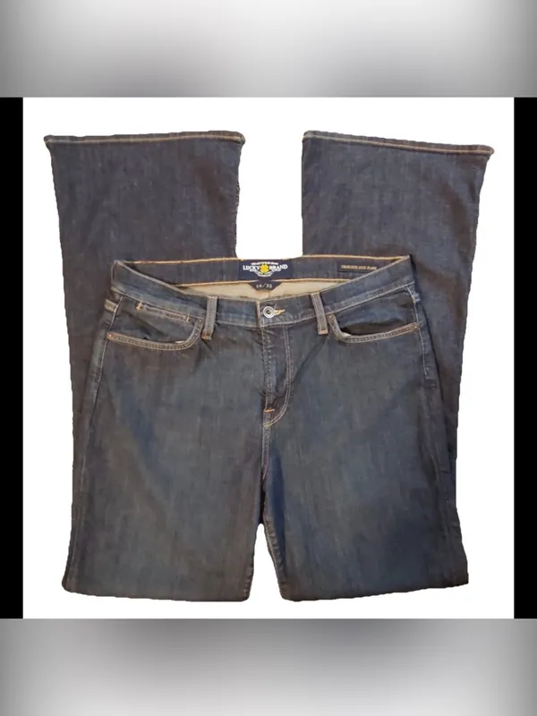 Lucky Brand Charlotte Kick Flare 14/32 Boho Festival Country Preppy Bootcut Y2K Grunge - Image 2