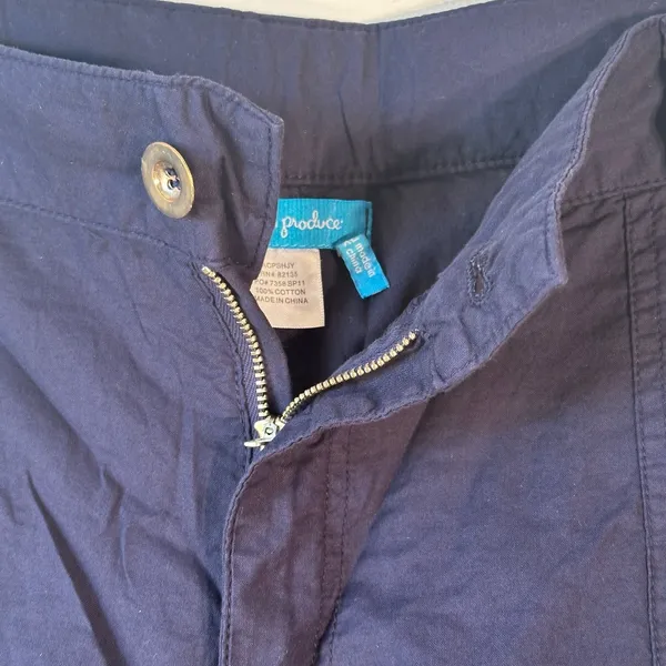 Fresh Produce Journey Capri Pants Navy Blue 100% Cotton Cargo XL NEW - Image 6
