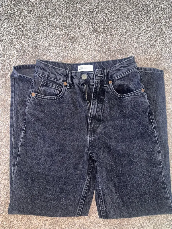 ZARA Black Jeans High-Rise Straight - Image 5