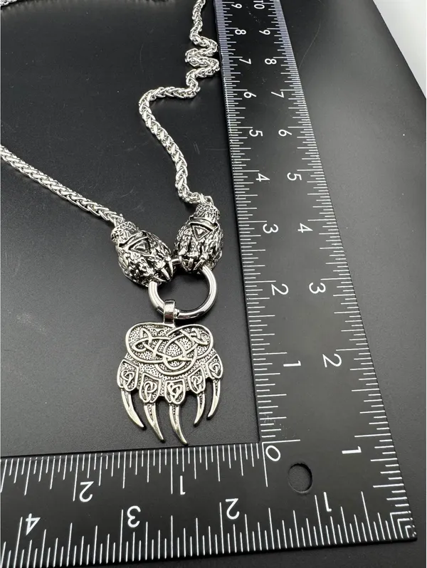 Viking Bear Claw Pendant Necklace Retro 24 inches - Image 4