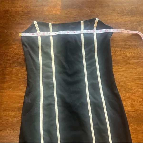 Black Striped Strapless Mini Bodycon Dress - Image 4