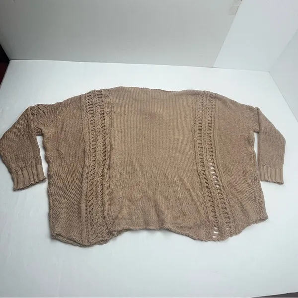 Miou Muse Tan Sweater Cotton Blend Womens Size Large Oversized Loose Fall‎ NEW - Image 8