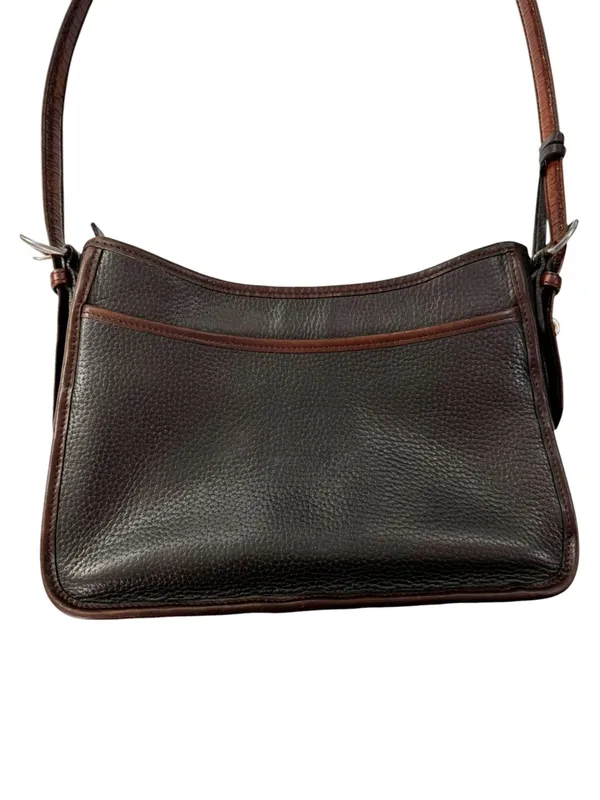 Vintage Brighton Leather Emma Shoulder Bag Black & Brown Croc Embossed with Bow - Image 2