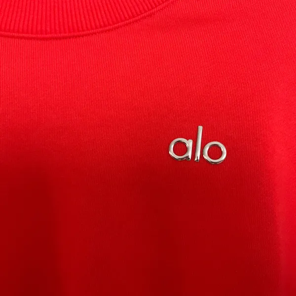 Alo Yoga Cropped Accolade Crewneck Bright Red S - Image 3