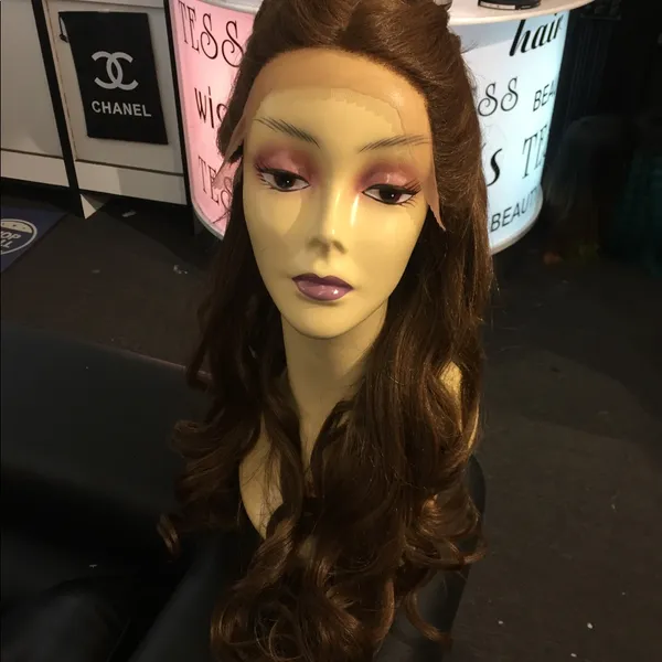 Auburn Wig red brown Human Blend long Swisslace - Image 7