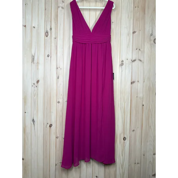 Lulus Heavenly Hues Magenta Maxi Dress Bridesmaid Gala Homecoming Party Large - Image 3