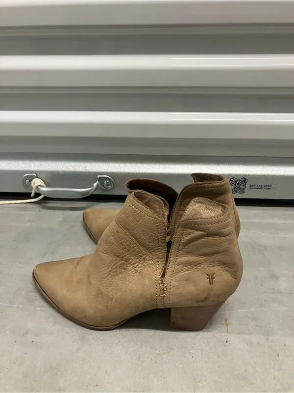 Frye Jennifer Suede Ankle Stacked Heel Booties - Image 3