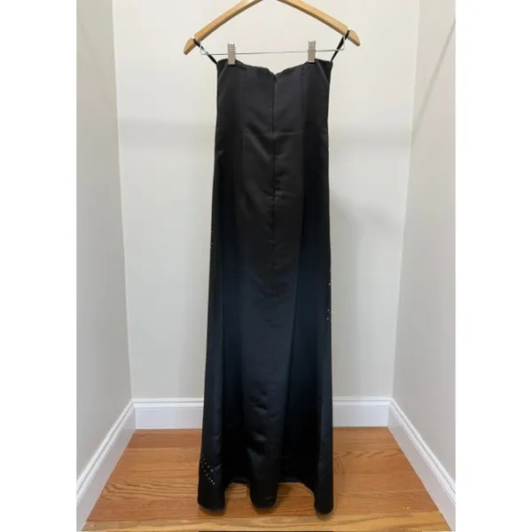Jessica McClintock Y2K Black Strapless Gown Sz2 - Image 2