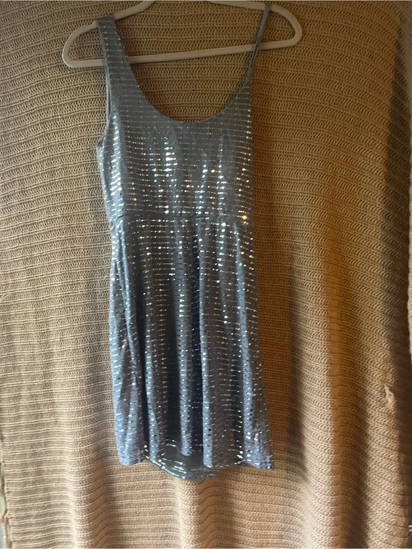 bailey blue Silver Sequin One-Shoulder Cocktail Dress - Image 5