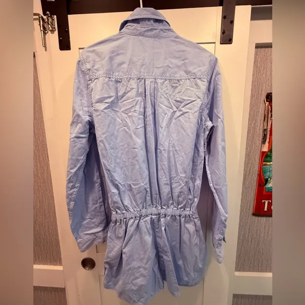 Victoria's Secret Light Blue Shirt Dress Romper, size 10 NWOT! - Image 3