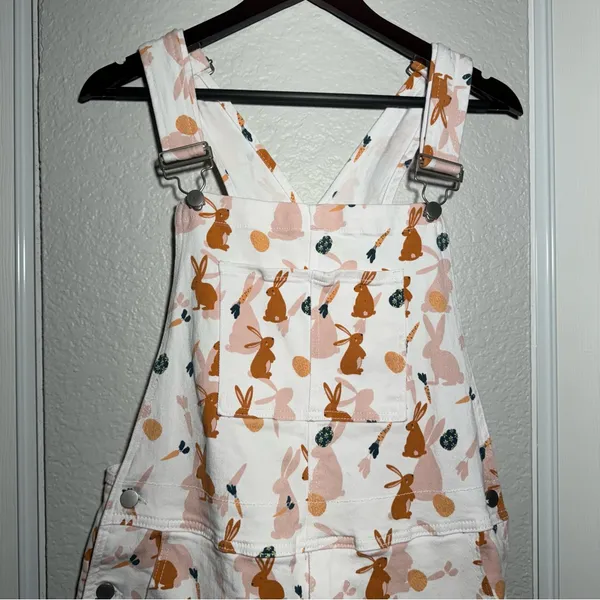 Bunny Overalls • Romper • Easter Outfit • Medium Orange - Image 5