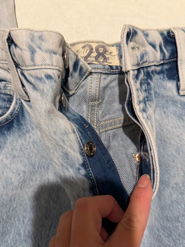 We The Free People 28 Jeans Tapered Baggy Boyfriend Purple Rock Distressed NWT - Image 7