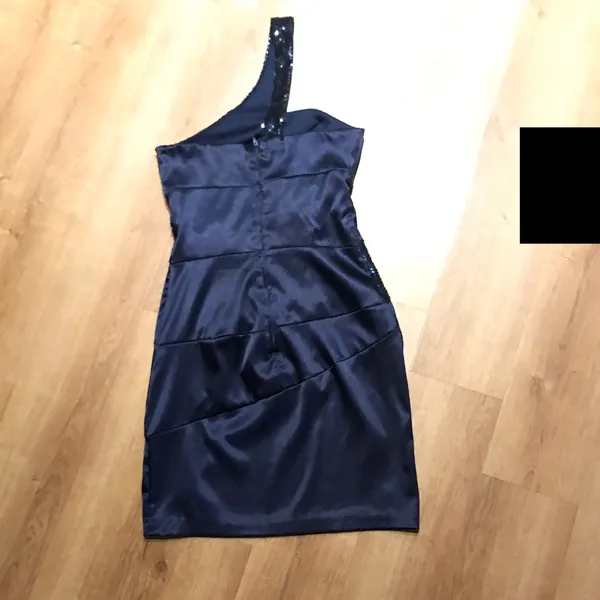 Windsor Sequence Satin Navy Short Dress Sz 3/4 - Image 6