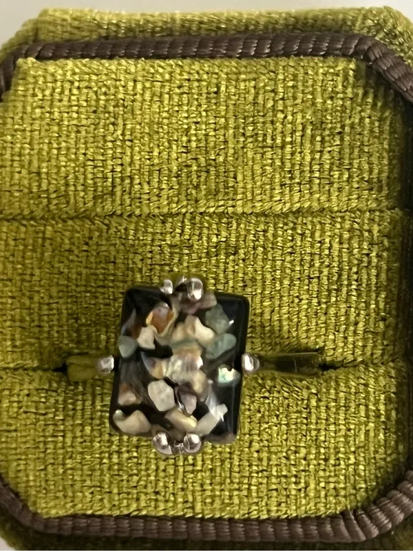 Elegant/Classic Titanium Steel Black w/ Multi Color SpecksDesign Ring Size 9 NWT - Image 3