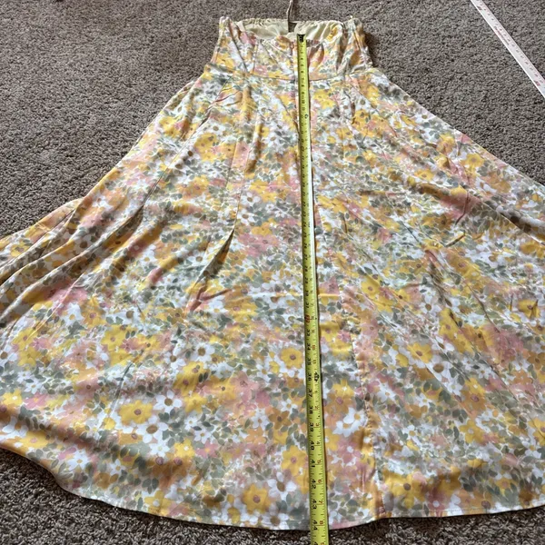 En Saison Kasey Yellow Floral Halter Maxi Dress Large Boho Beach Cowgirl - Image 11