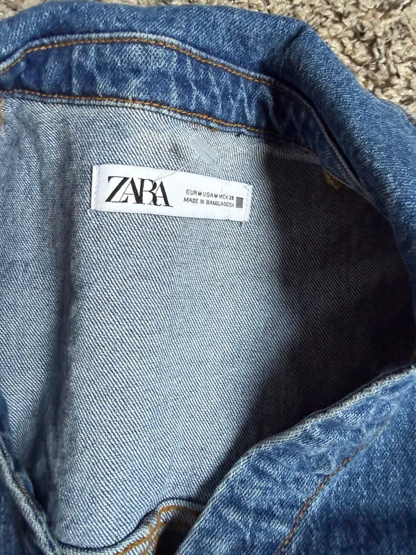 Zara mid-blue denim mini dress - Image 4