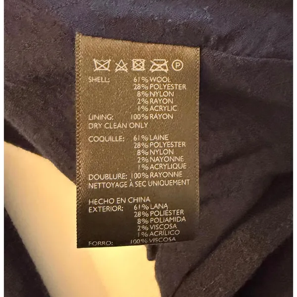 BDG Urban Outfitters Navy Blue Wool Blend Melton Boyfriend Coat Women's sz. XS - Image 11
