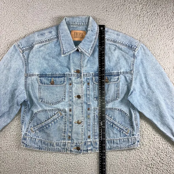 Liz Authentic Denim Jacket Women L Vintage‎ 90s Trucker Indie Grunge Utility - Image 9