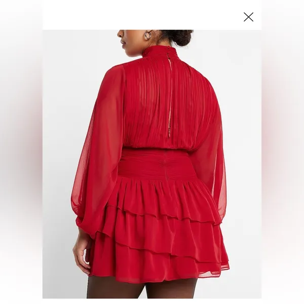 Express mock neck long sleeve ruffle mini dress - Image 11