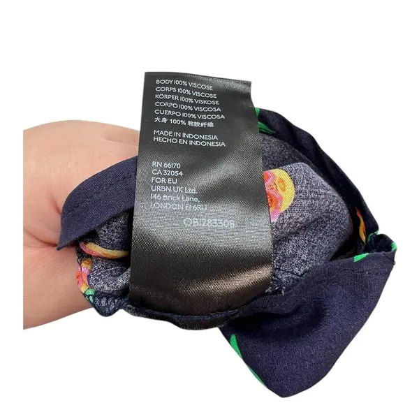 Anthropologie Kendra Dandy Dreamer Buttondown Top Blouse Pineapple Navy Blue‎ 12 - Image 13