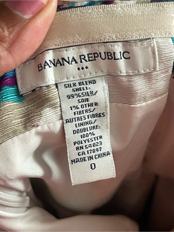 BANANA REPUBLIC FACTORY | Silk Blend Strapless Printed Dress Sz 0 - Image 9