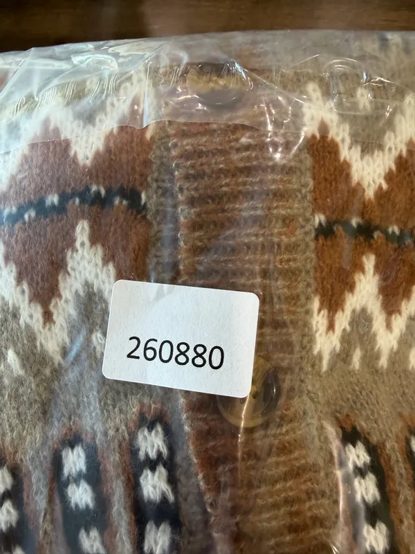Women’s Cardigan Button Up Tan and Brown Sweater Size S #260880 - Image 6