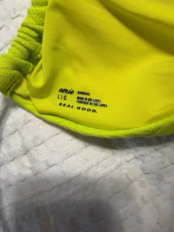 Aerie Lime Green Bandeau Bikini Top - Image 3