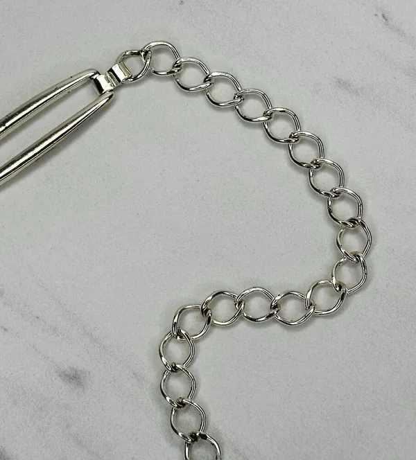 Skinny Silver Gold Chain Link Belt Large XL Two Tone ✨ - Image 10