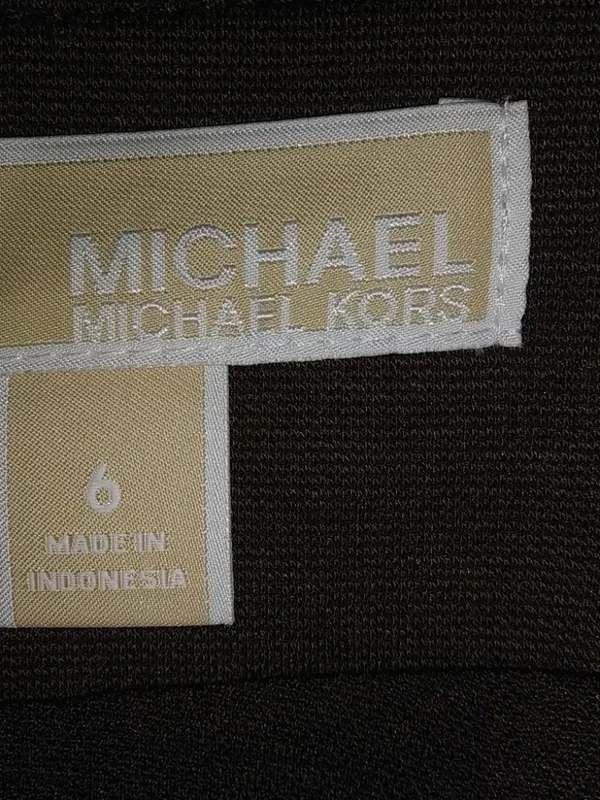 Michael Kors 6 Brown Gold Herringbone Pencil Skirt - Image 8