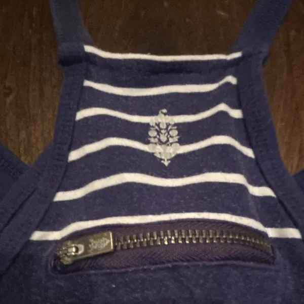 Free People Movement Hot Shot Romper Small Blue Striped Racerback Pocket Coastal - Image 5