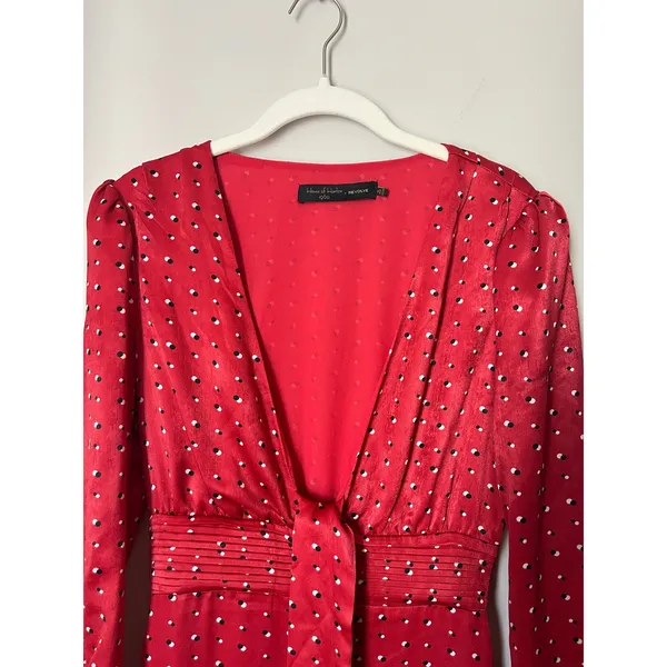 House of Harlow 1960 x Revolve sz. XS Vera Red Polka Dot Jumpsuit - Image 5