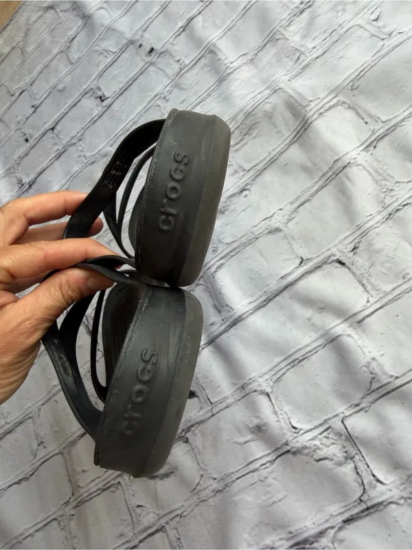 Crocs Swiftwater Women's Sandal Black Strappy Slide 8 Comfort Casual Shoes - Image 7