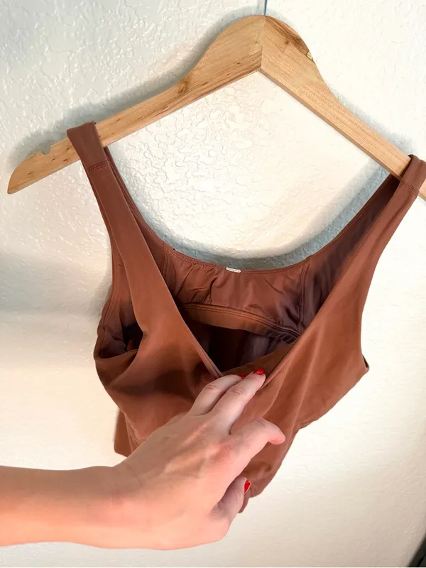 Lululemon Nulu and Mesh Back Shelf-Bra Yoga Tank Top 8 Brown - Image 6