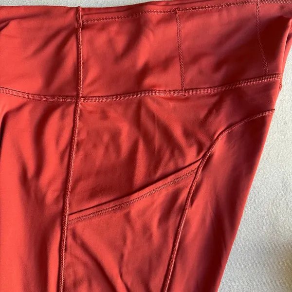 Lululemon Red Wunder Train High-Rise Leggings with Pockets 25" - Image 9