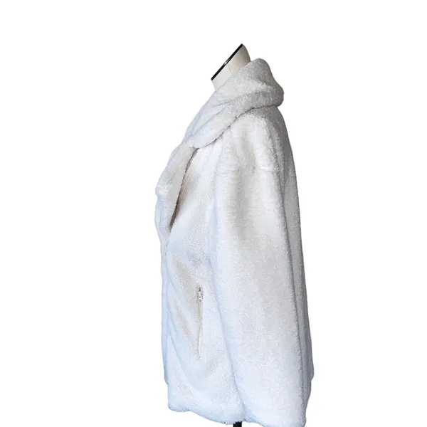 NWT C& C California White Teddy Faux Fur Sherpa Cozy Coat XL Ivory white - Image 5