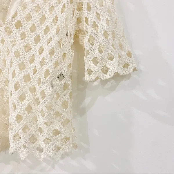 Sandro V-neck pattern lace top - Image 7