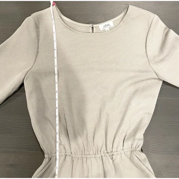 Wilfred Aritzia Romper Women's Sz Small Gray Pockets Long Sleeve Preppy Summer - Image 4