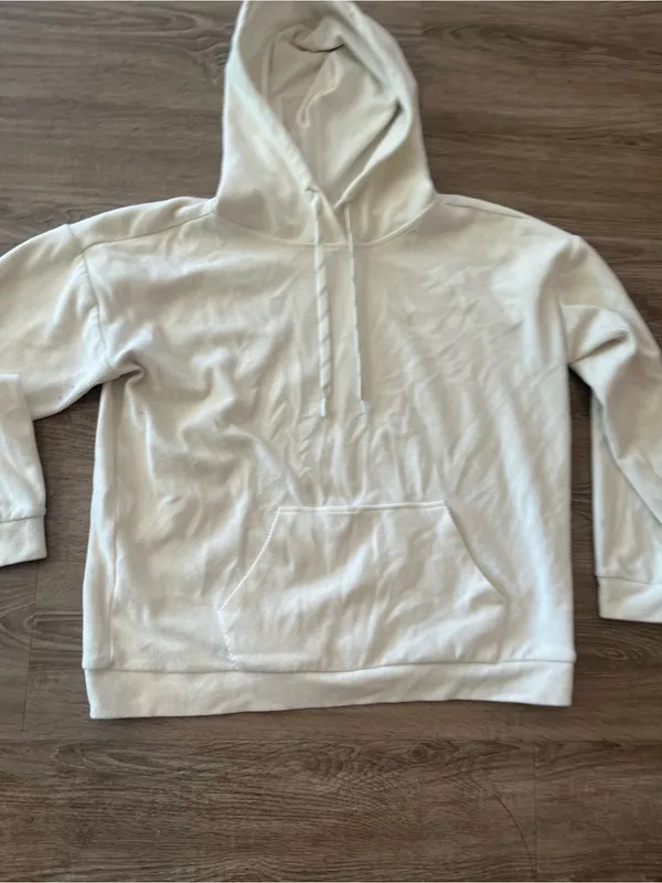 Marc New York Pullover Hoodie Womens Large Cream Ivory Kangaroo Andrew Marc - Image 4
