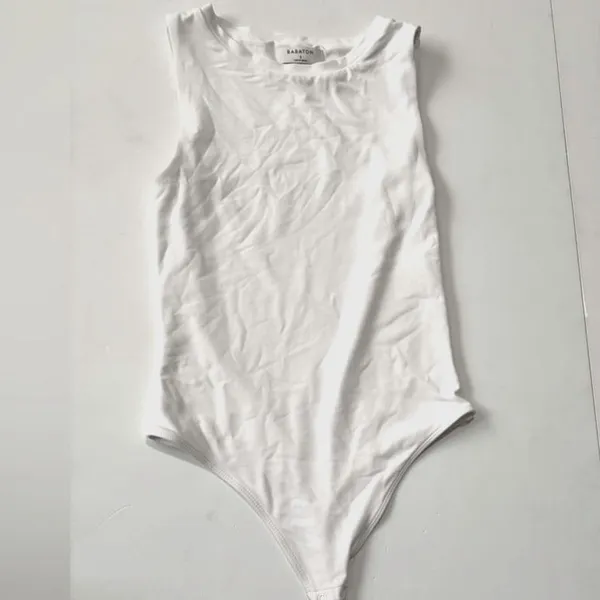 Aritzia Babaton White Snap-Closure One-Piece Bodysuit - Image 2