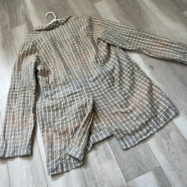 Free People Blazer Jacket NWT cotton plaid better together womens Brown (large) - Image 6