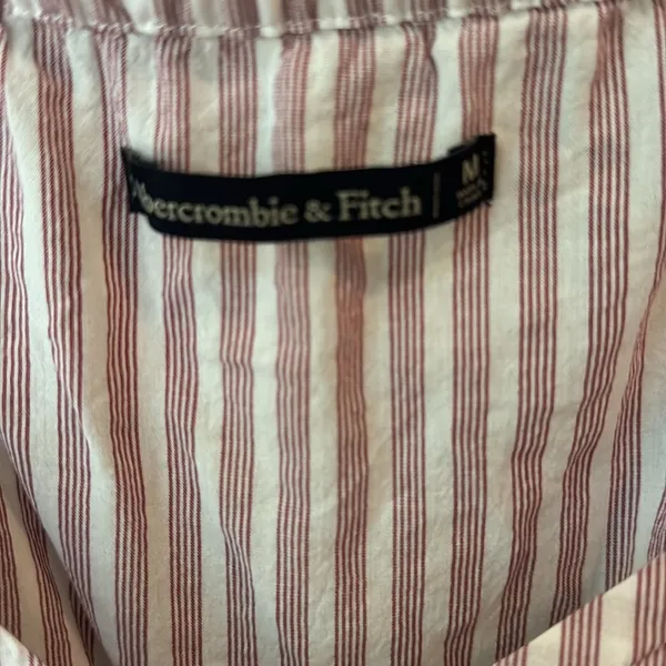 Abercrombie & Fitch Tie Front Stripe‎ Button Front Top, M - Image 4