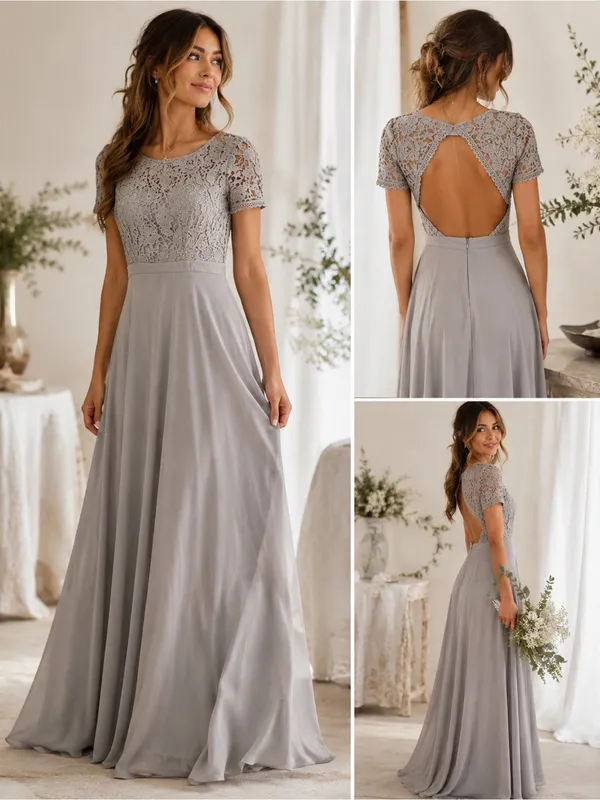 Maniju Romantic Cottagecore Lace Open Back Maxi Dress‎ Gray NWT Small - Image 2