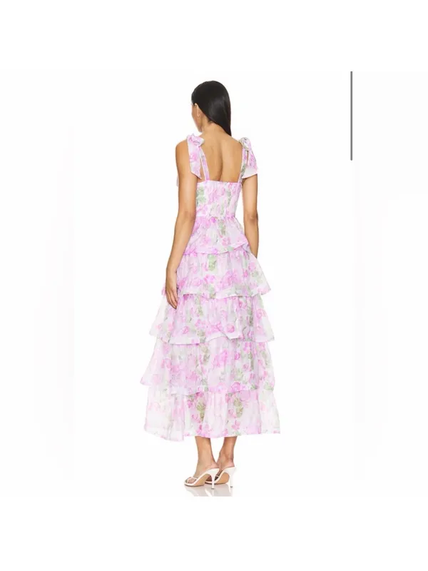 ASTR the Label Zirconia Tie Strap Tiered Maxi Dress - Image 8