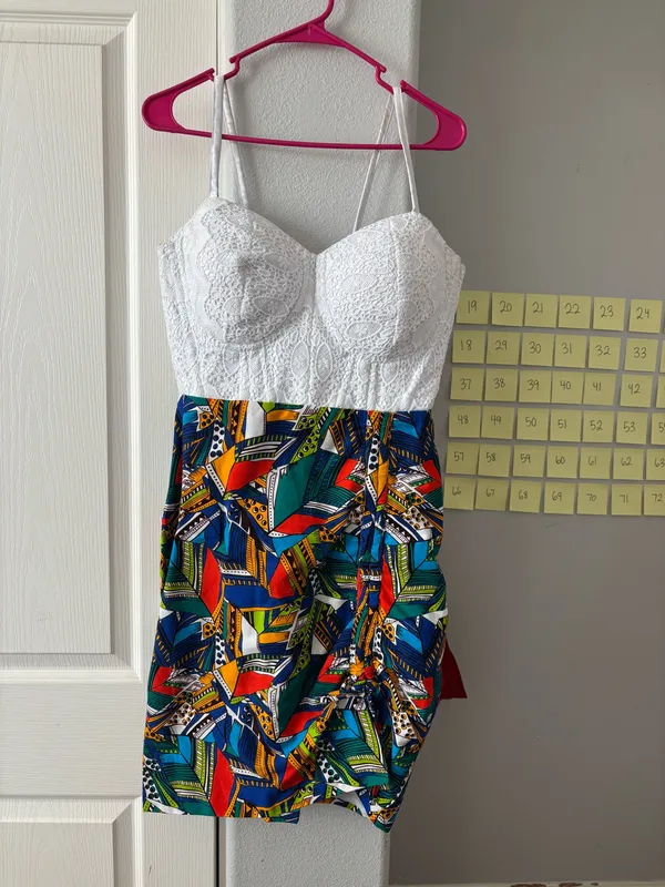 African print mini dress White Size L - Image 5